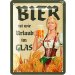 Retro Blechschild Bier ist wie Urlaub im Glas - 15 x 20 cm 