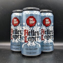 One Drop Helles Lager LoDo Pale Lager Can 4pk - Saccharomyces Beer Cafe