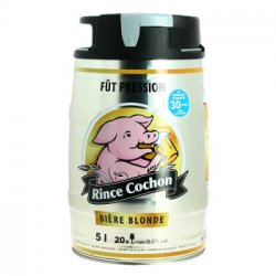 Rince cochon fût 5 litres bière belge blonde disponible en ligne - Olivier, vins et compagnie