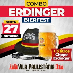 Combo ERDINGER BIERFEST 3L Chope Erdinger Oktoberfest 1 Caneca 1 Chapéu 1 Tirante - Confraria  Paulistânia