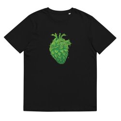 Ārpus Hop Heart organic cotton t-shirt (black) - Ārpus Brewing