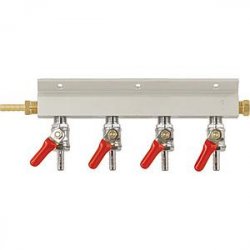 Manifold 4 vias (14) - Aluminio - Palma Rosa