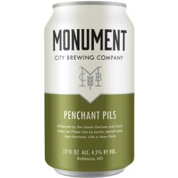 Monument City Brewing Penchant Pils 6 pack 12 oz. Can - Petite Cellars