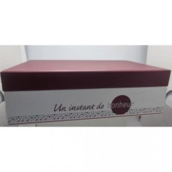 COFFRET rectangulaire Instant de bonheur  blancbordeau - Caves Saint Poloises
