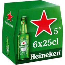 Heineken BiÃre blonde premium 25cl 5%vol. (pack de 6) - Selfdrinks