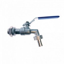 Ball valve 12 with counter nut and 13 mm nozzle - Brouwland