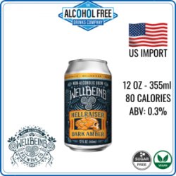 WellBeing Hellraiser Dark Amber  US import - The Alcohol Free Drinks Company