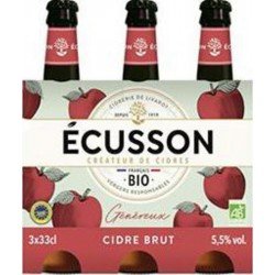 Cidre Brut GÃ©nÃ©reux Ecusson Bio 3x33cl - Selfdrinks