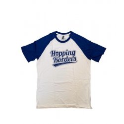 Hopping Borders - T-shirt blauw - Size XL - Hopping Borders