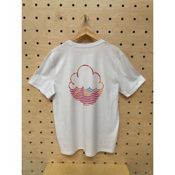 Cloudwater Unisex T-Shirt - White with Fuzzy logo - Cloudwater