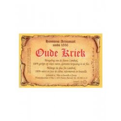 Hanssens Oude Kriek 375ml - The Beer Temple