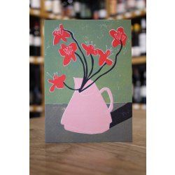 RED GEUMS PINK VASE GIFT CARD - Cork & Cask