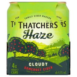 Thatchers Haze Cider 4x500ml cans - Kay Gee’s Off Licence