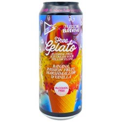 Funky Fluid Free Gelato: Yellow Fluff (banana, passionfruit, vanilla & marshmallow) 500ml (BBF 060623) - The Alcohol Free Co