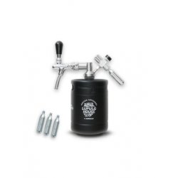 Dispensador Straight Tube (Tubo Recto) 2.0 + Growler Mini Keg 2 Litros Negro + 4 Cápsulas CO2 - Lúpulo House