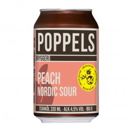 Poppels- Peach Nordic Sour 4.5% ABV 330ml Can - Martins Off Licence