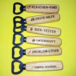 GRAVUR Flaschenöffner - STANDARD - SPRUCH MIT AUSWAHL - Bierpost