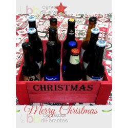 Caja Madera Navidad 12 botellas - Cervezas Diferentes