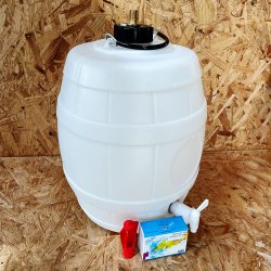 White Keg Barrel - 5 Gallon (25 litre) - 2 Cap with CO2 Injector System - Brewbitz Homebrew Shop