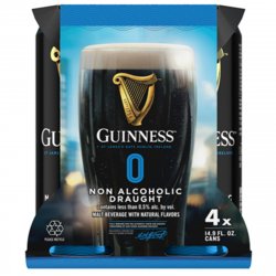 Guinness 0.0 Non-Alcoholic Draught 4 pack 14.9 oz. Can - Petite Cellars