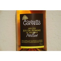 Jus de Pomme Pétillant 2022  Distillerie du Gorvello - Pomme d’Or