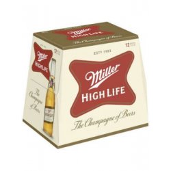 MILLER HIGH LIFE LAGER 12oz 12PK BOTTLES - Schaefer’s