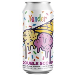 Yonder Double Scoop Banana Guava Waffle Cone & Sprinkles  Imperial Gelato Ice Cream Sour 440ml (10%) - Indiebeer