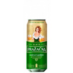 Prazacka Zlata 0,5 л., алк 4,9%, банка - Leols Beer