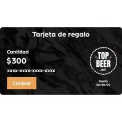 Tarjetas de regalo Tarjeta de regalo Top Beer $300 - Top Beer