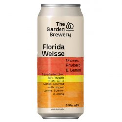 The Garden Brewery Collab Caleya- Florida Weisse Mango, Rhubarb & Lemon Sour 5.5% ABV 440ml Can - Martins Off Licence