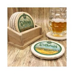 Erlbräu Geiselhöring Bieruntersetzer aus Naturstein - Biershop Bayern