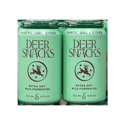 SHACKSBURY DEER SNACKS EXTRA DRY WILD FERMENTED 12oz 4PK CANS - Schaefer’s