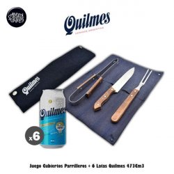 Kit Cubiertos Parrilleros + 6 Latas Quilmes (Elección) - Almacén de Cervezas