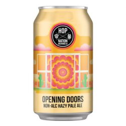 Hop Nation Opening Doors Non Alcoholic Hazy Pale Ale 375ml BB 090824 - The Beer Cellar