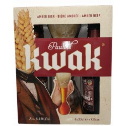 Kwak gavepakke med luksusglas i holder 8,4% 4x33cl - Brygshoppen