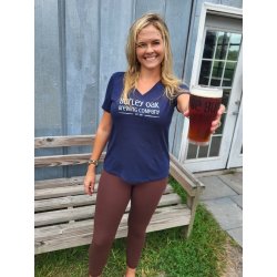 Burley Oak Ladies V Neck Classic Tree Logo - Burley Oak Brewing Company