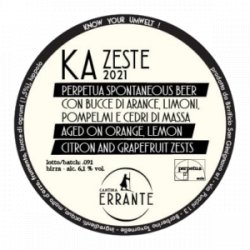 Cantina Errante Ka Zeste 2021 - Beer Dudes