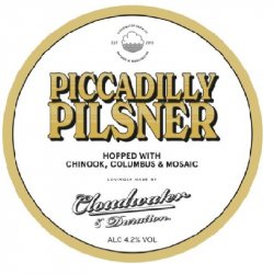 CLOUDWATER BREW CO Piccadilly Pilsner (KEGSTAR SANKEY) 4.2% - Beer Paradise