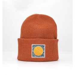 Stigbergets Beanie with embroidered patch - Rust Orange - Stigbergets Bryggeri