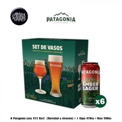 Two Pack Patagonia Vasos + 6 Latas Patagonia 473Cm3 Almacén de Cervezas | Birrapedia