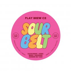 Play Brew Co, Sour Belt, Blackcurrant, Cherry, Mango & Gooseberry Rainbow Belt Sour, 6.0%, 440ml - The Epicurean