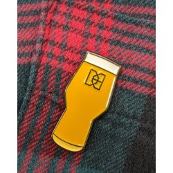 Double-Barrelled  Pint Glass Pin Badge - Double-Barrelled Brewery