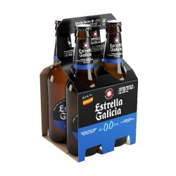 Pack x4 Estrella Galicia Botellín 330 cc 0,0 Sin Alcohol - Cervezas del Mundo