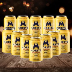 Moritz Barcelona Original Spanish Lager 330ml Cans - 4.7% ABV (12 Pack) - Beerhunter