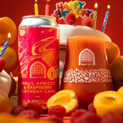 Vault City - 5th Birthday 999GL Apricot & Raspberry Birthday Cake - 6.4% Fruited Sour - 440ml Can - The Triangle