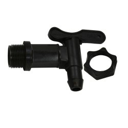 Black Tap with Back Nut - to fit Bucket, KingKeg or Barrel - Brewbitz Homebrew Shop