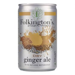 Folkingtons Dry Ginger Ale 24 x 150ml Cans - Click N Drink