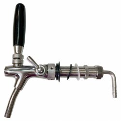 FAUCET AJUSTABLE LARGO (SHANK 100 MM) DE BRONCE CROMADO - Insumos Cerveceros de Occidente