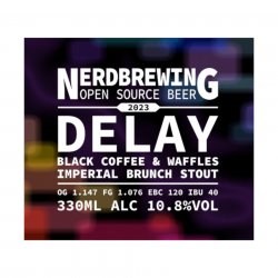 Nerd Brewing, Delay, Black coffee & Waffles imperial Brunch Stout, 10.8%, 330ml - The Epicurean