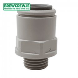 JG PI011202S - Straight Adaptor -  38 Push Fit to 14 BSPT - The Brew Crew